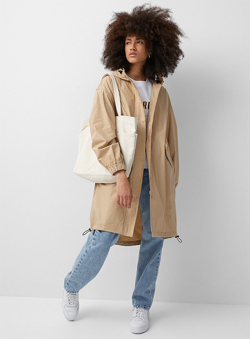 Twik Sand Long utilitarian jacket for women