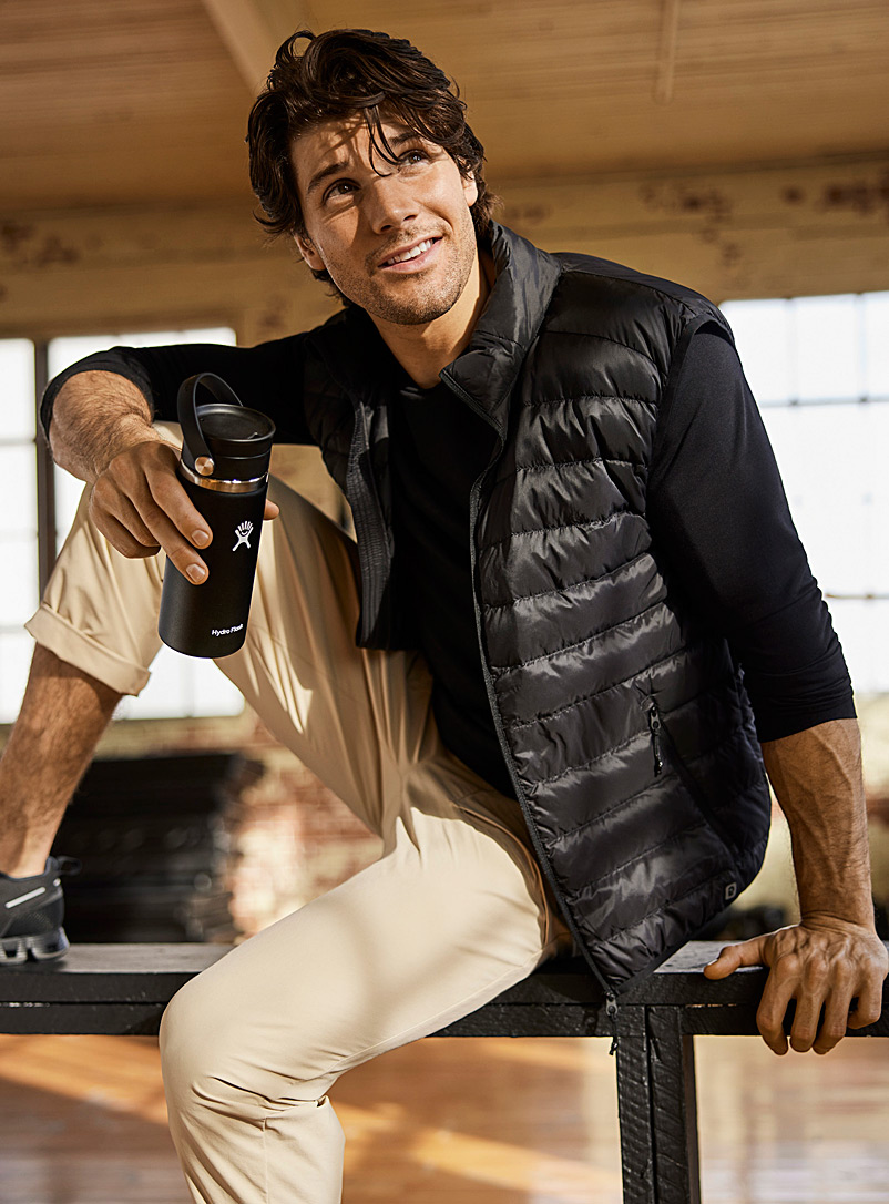 I.FIV5: La veste matelassée compressible nylon recyclé Noir pour homme