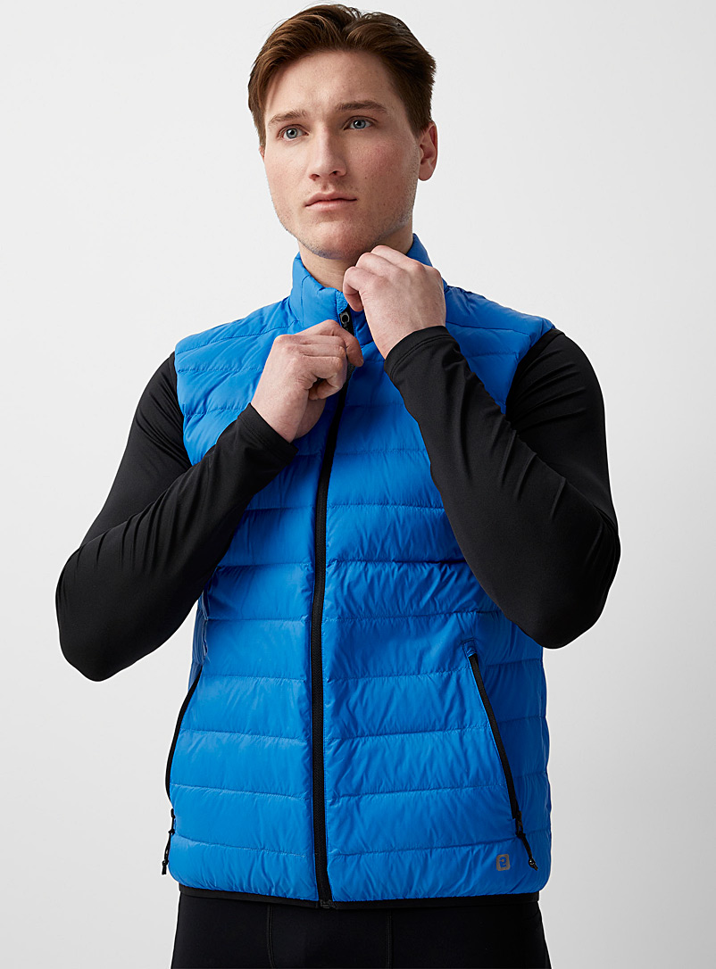 I.FIV5 Blue Recycled nylon packable puffer vest for men