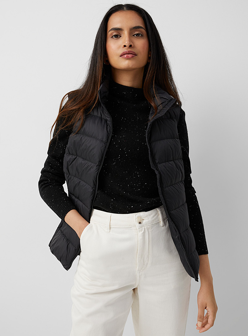 Contemporaine Black Packable sleeveless puffer jacket for women
