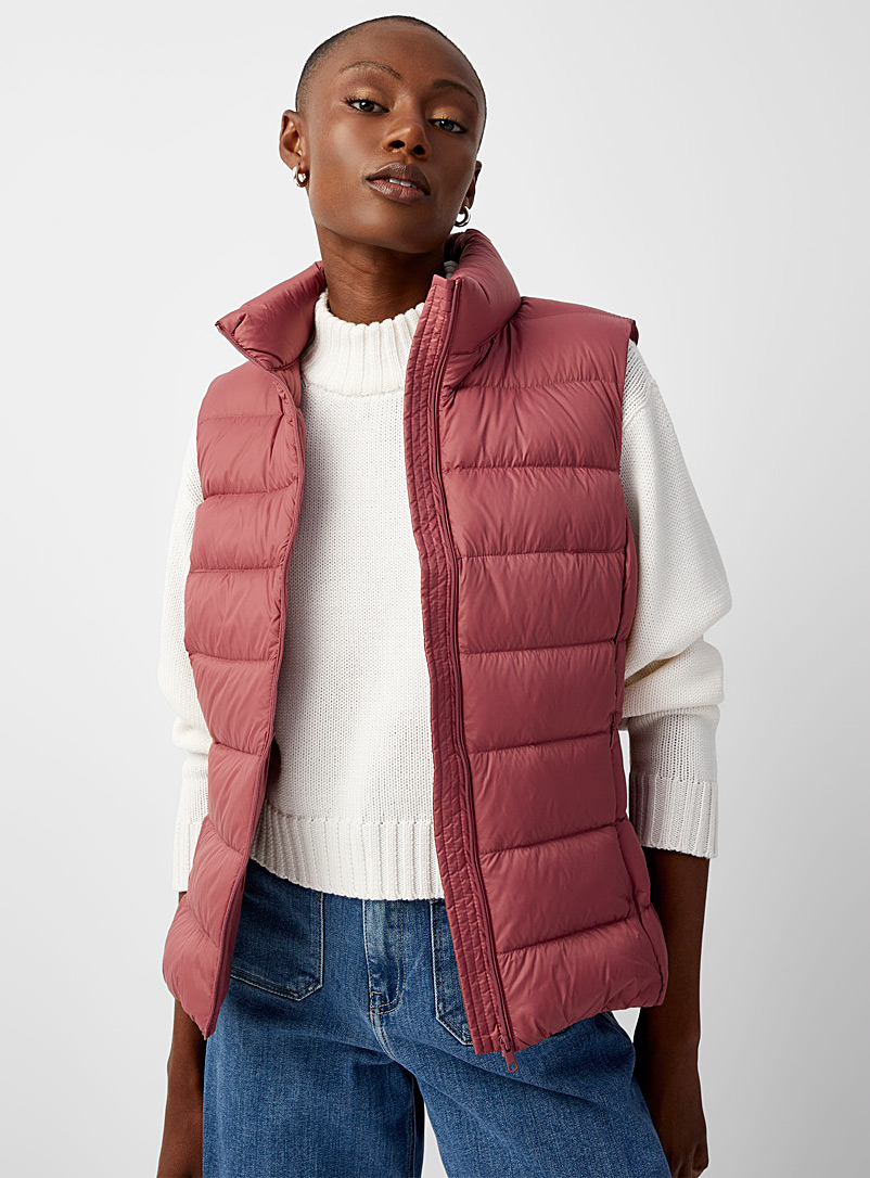 Contemporaine Medium Pink Packable sleeveless puffer jacket for women
