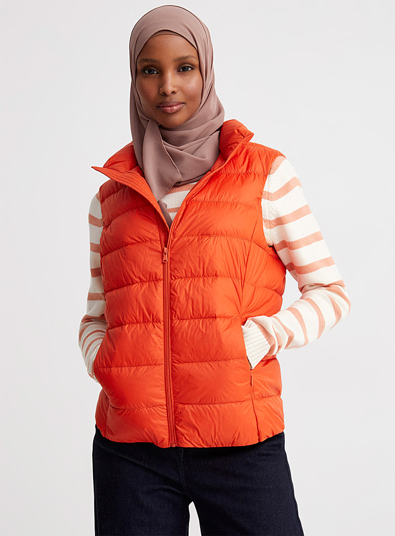 Contemporaine Orange Packable puffer vest for women