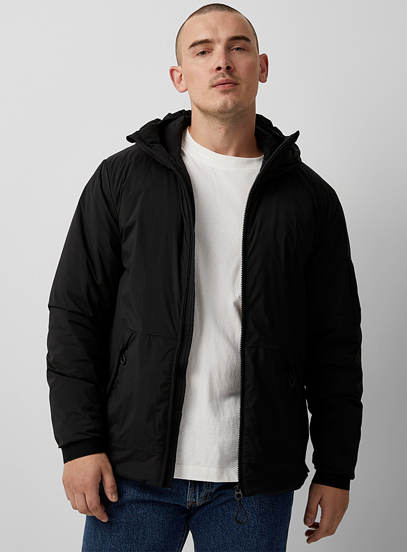 Le 31 Black Eco-friendly techno hooded jacket for men