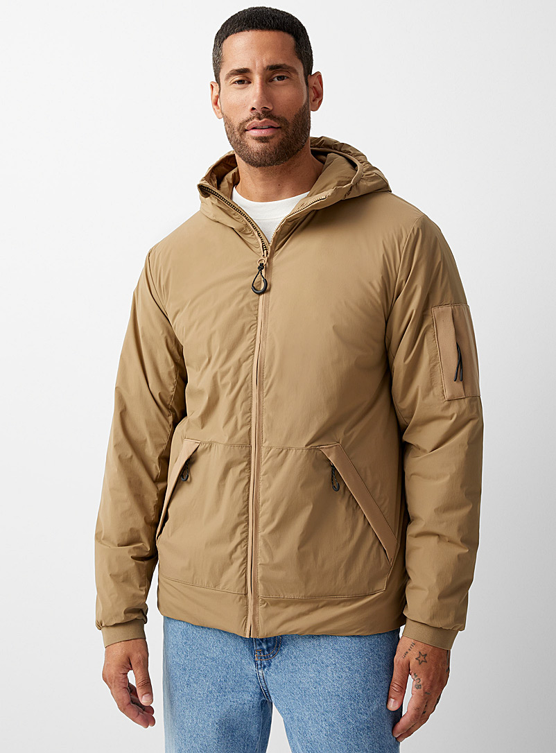Le 31 Sand Eco-friendly techno hooded jacket for men