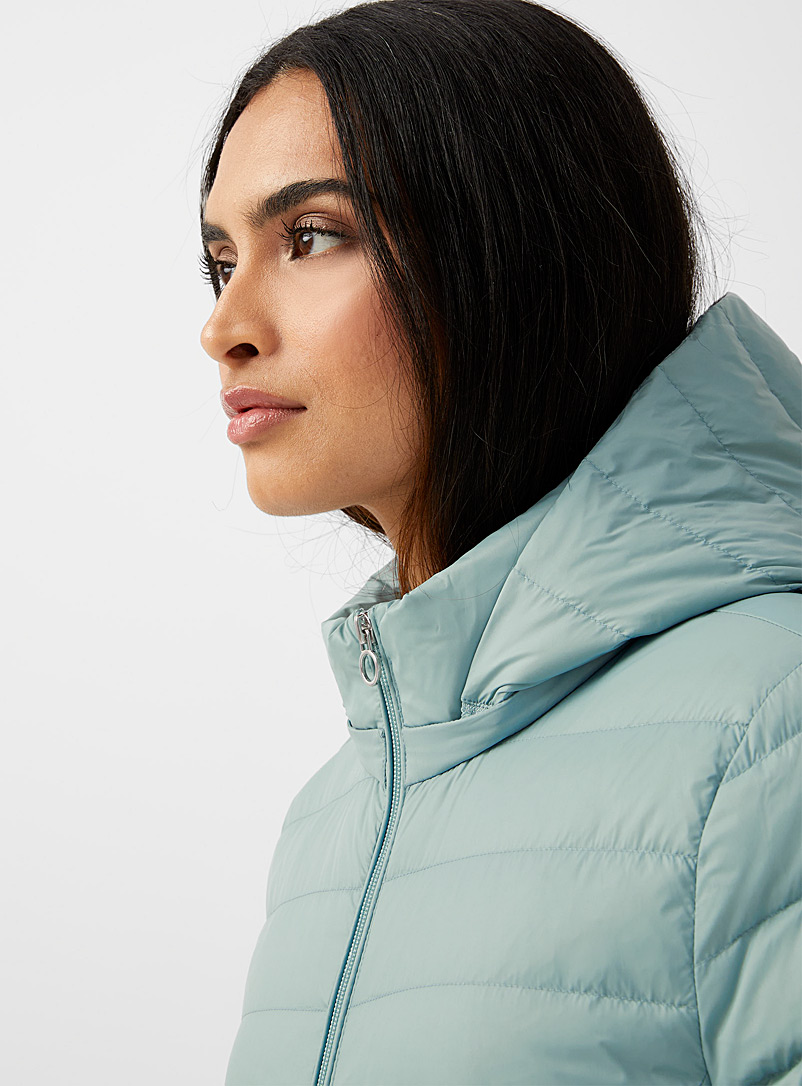Contemporaine Baby Blue Packable 3/4 puffer jacket for women