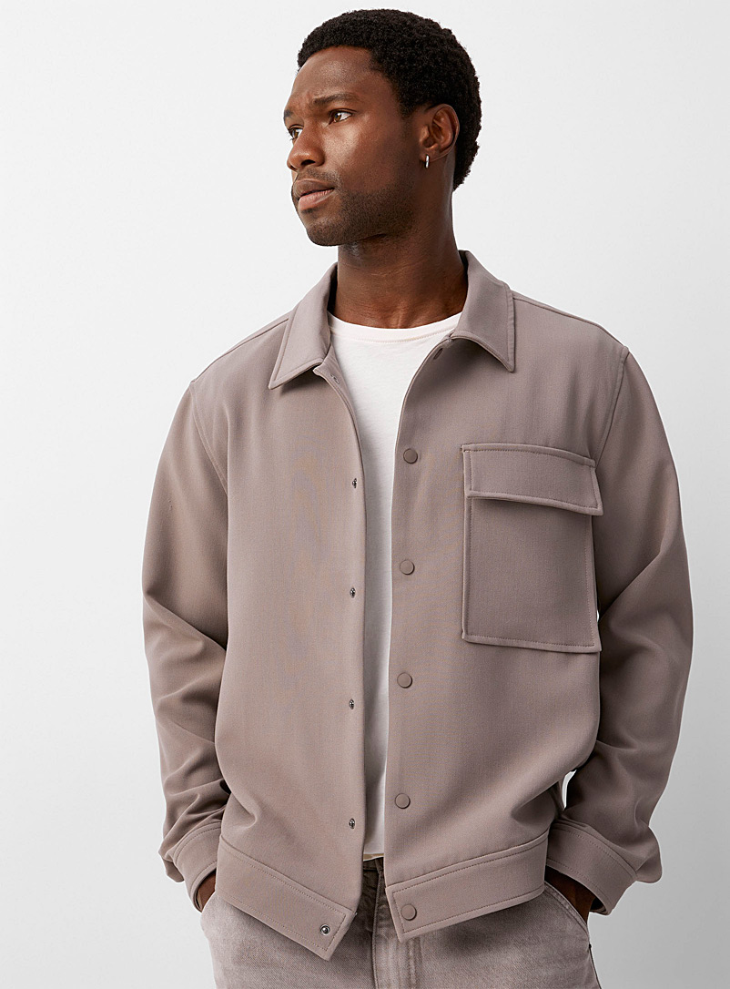 Le 31 Light Brown Minimalist worker jacket for men