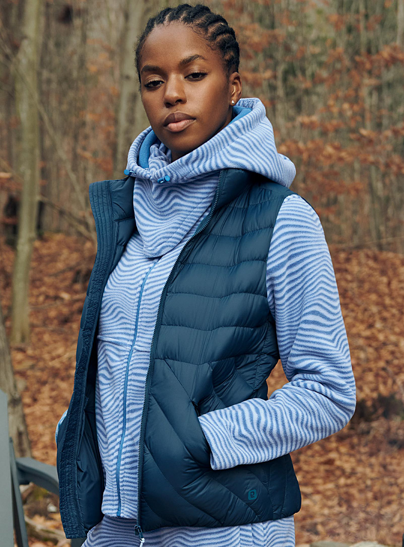 I.FIV5: La veste matelassée sans manches nylon recyclé Bleu moyen-ardoise pour femme