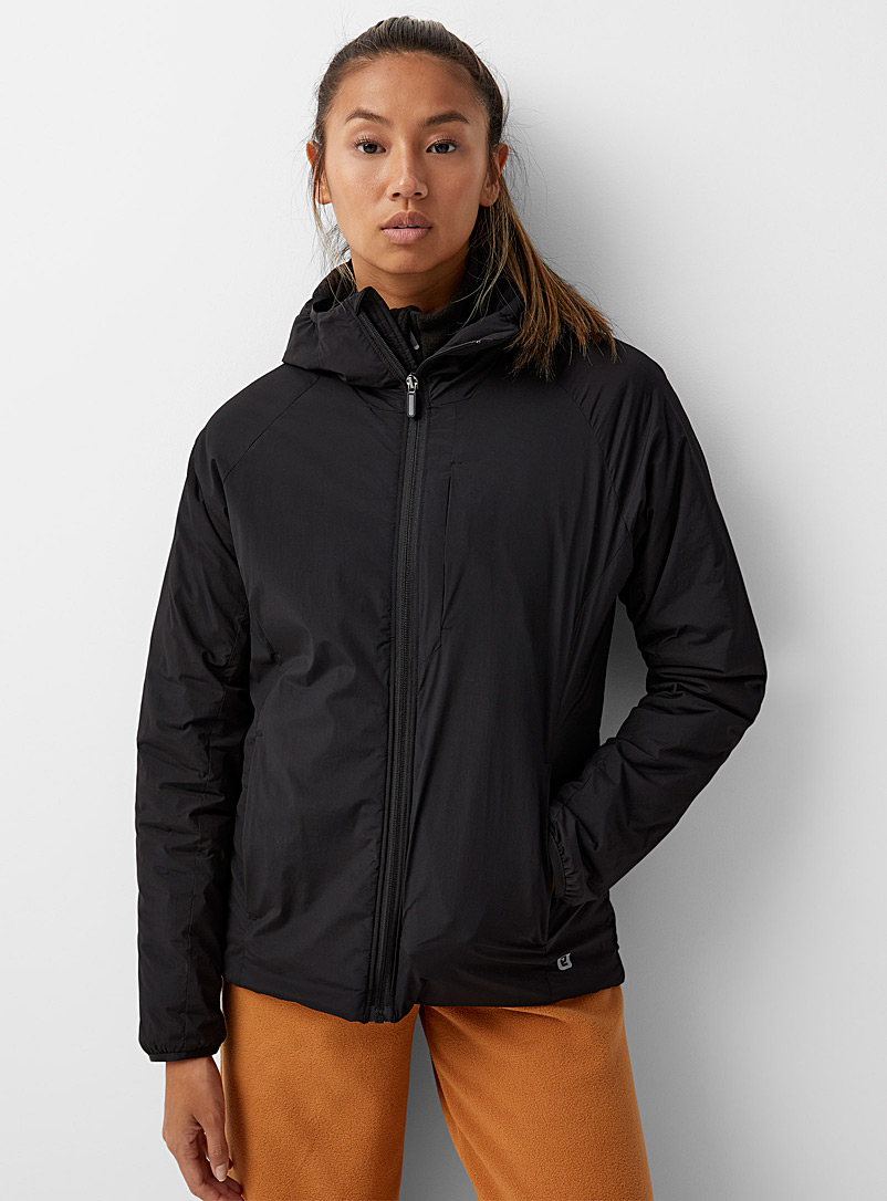 I.FIV5 Black Bio-based insulated hooded jacket for women