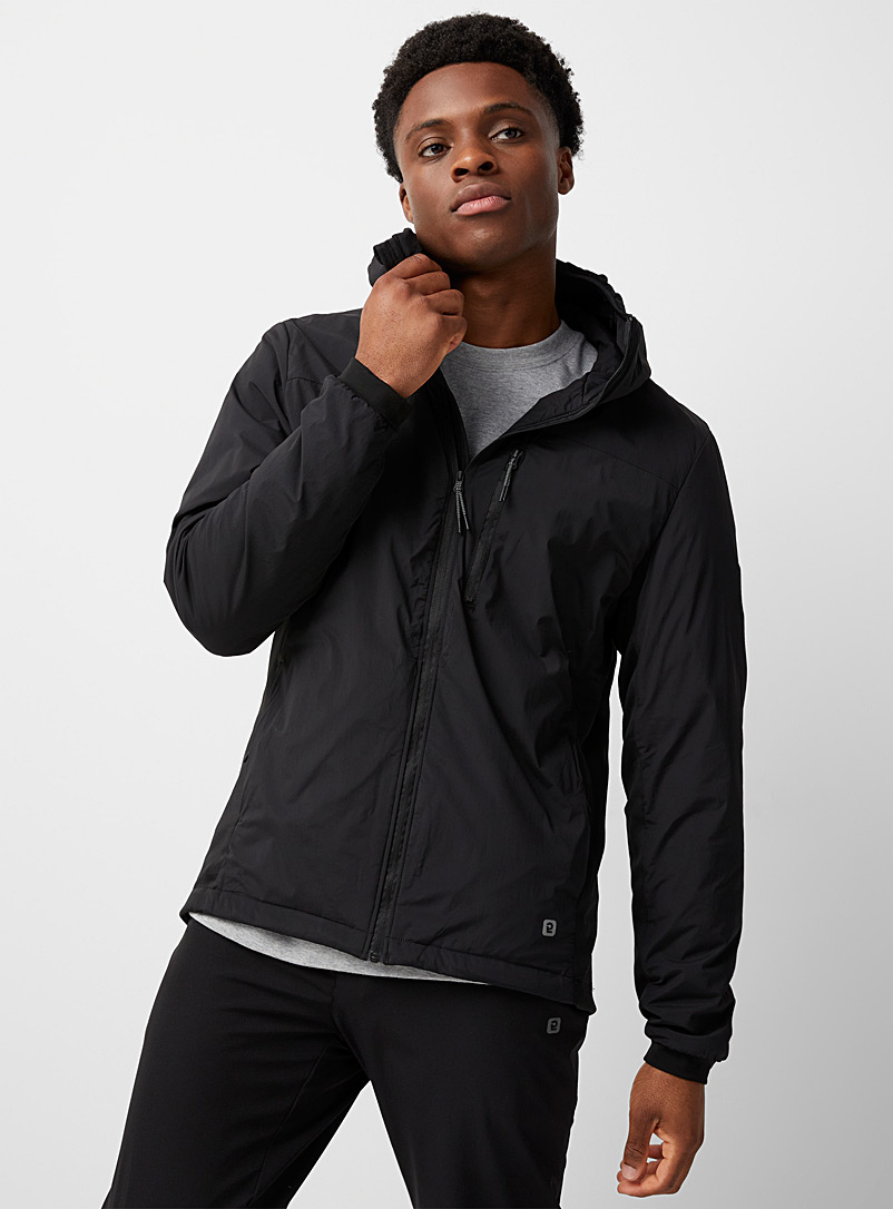 I.FIV5 Black Bio-based insulated hooded jacket for men