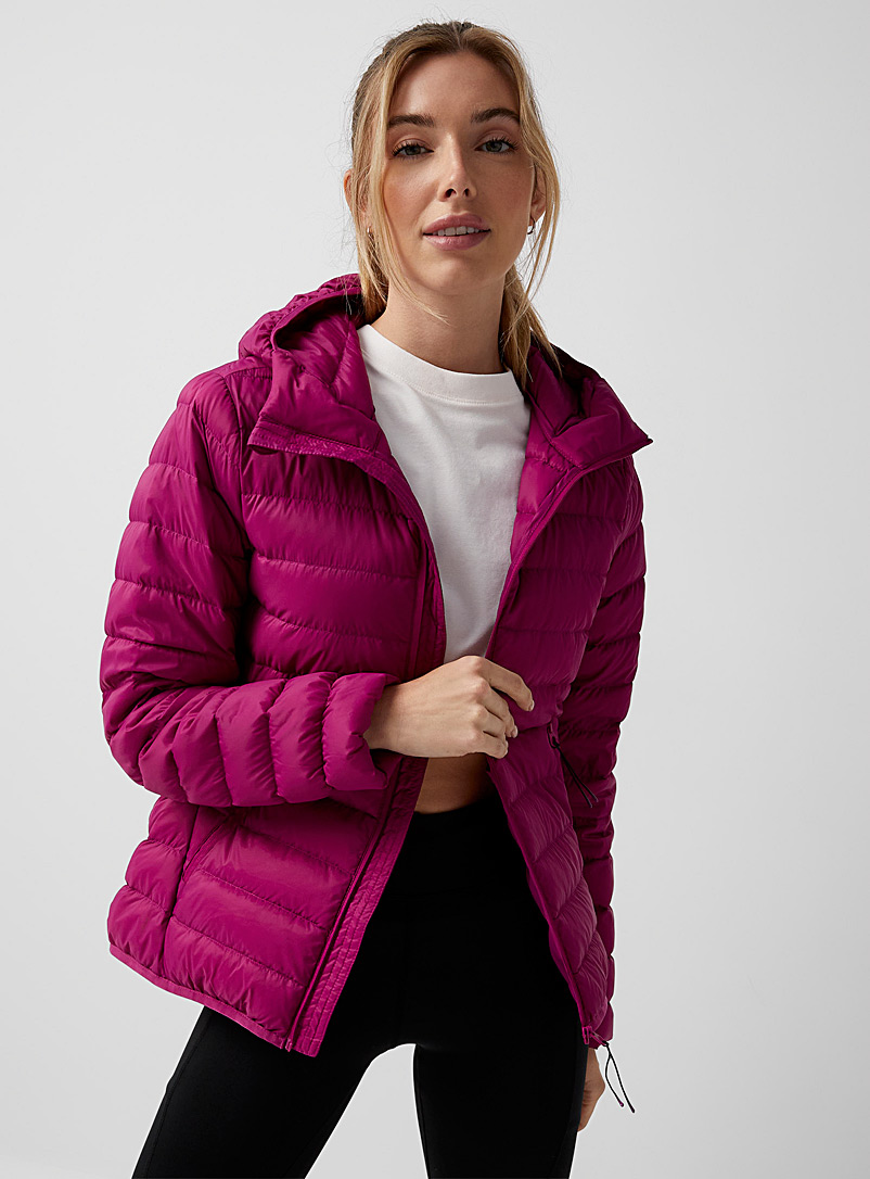 I.FIV5 Medium Pink Recycled nylon packable puffer jacket for women