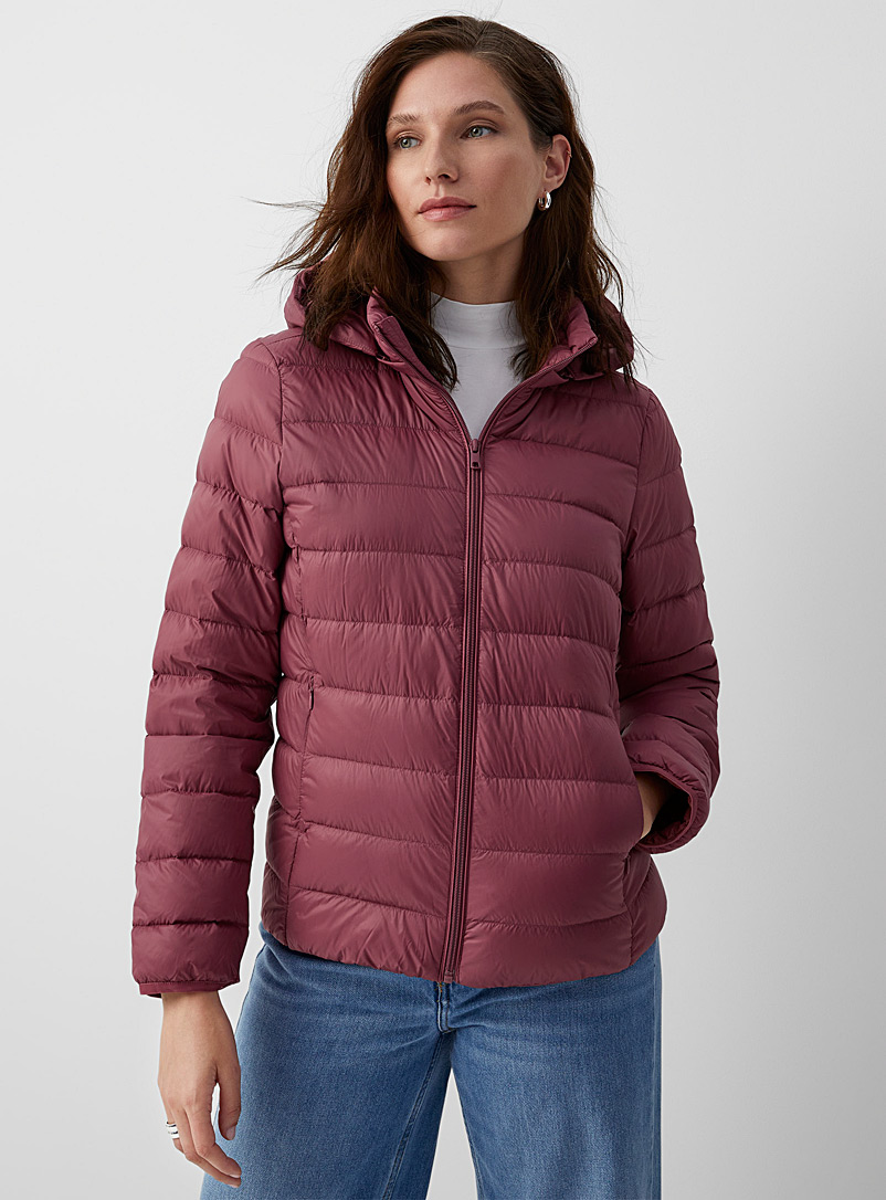 Contemporaine Medium Pink Packable hooded puffer jacket for women