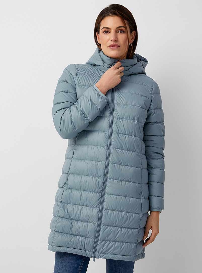 Contemporaine Baby blue Packable 3/4 puffer jacket for women