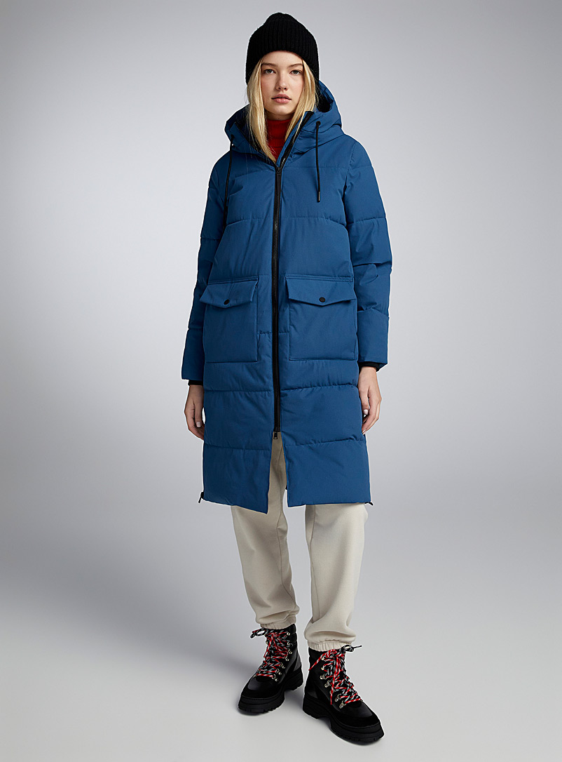 Twik: Le manteau matelassé maxicloisons Bleu pour femme