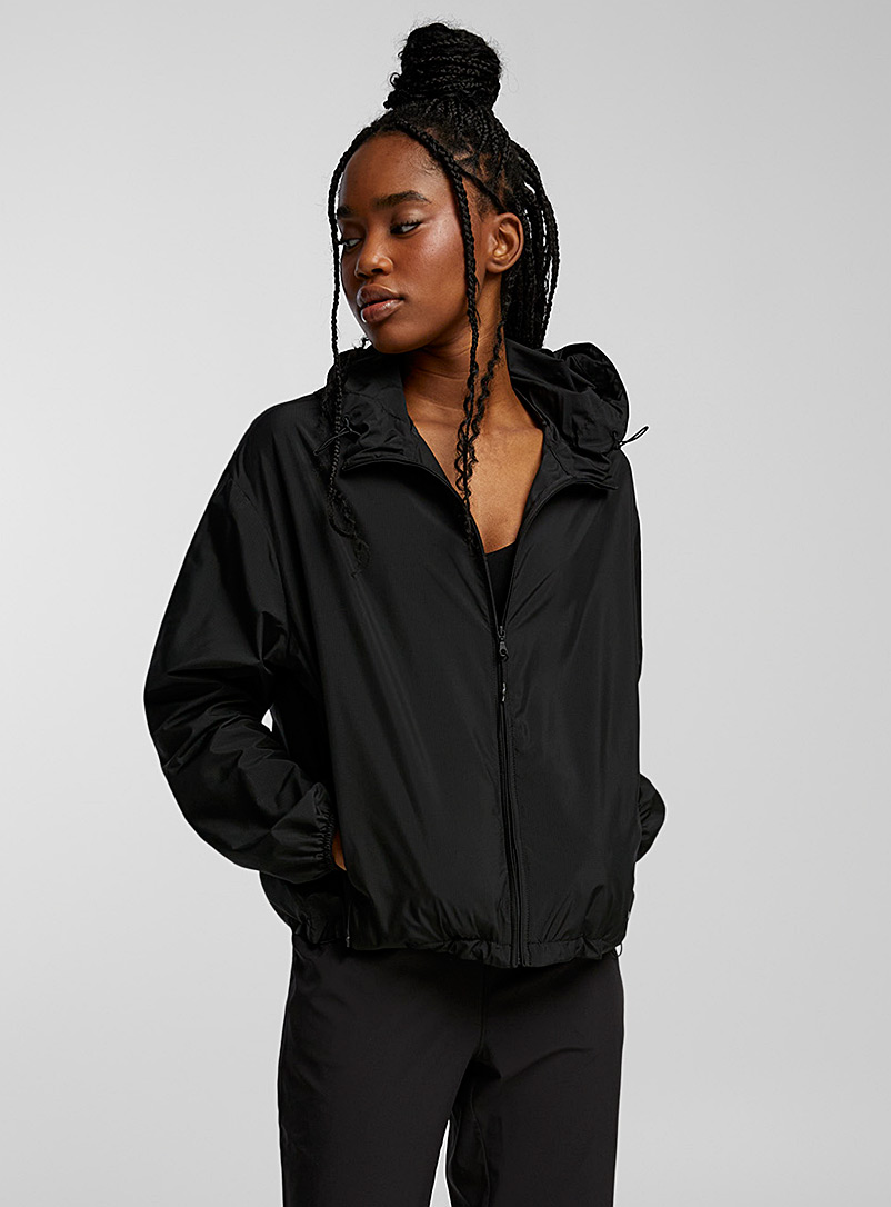 I.FIV5 Black Ripstop windbreaker jacket for women