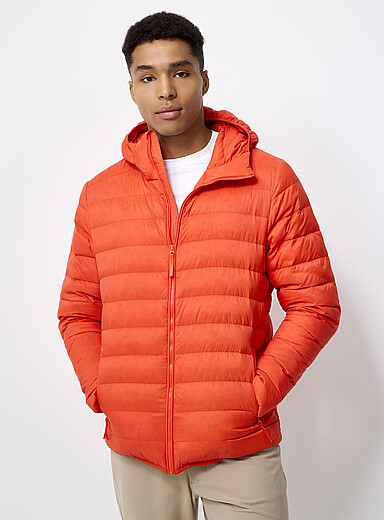I.FIV5 Orange Packable hooded puffer jacket RE:DOWN down for men