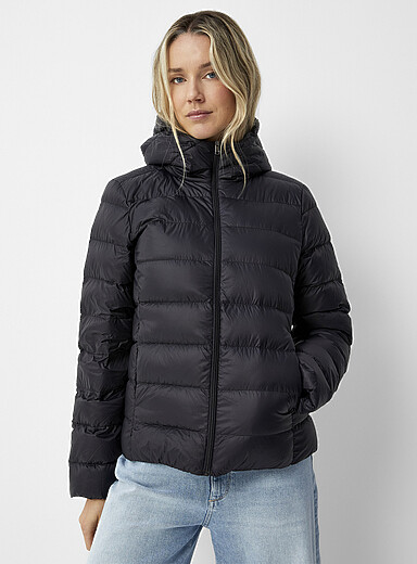 Contemporaine Black Reprocessed nylon cropped jacket for women