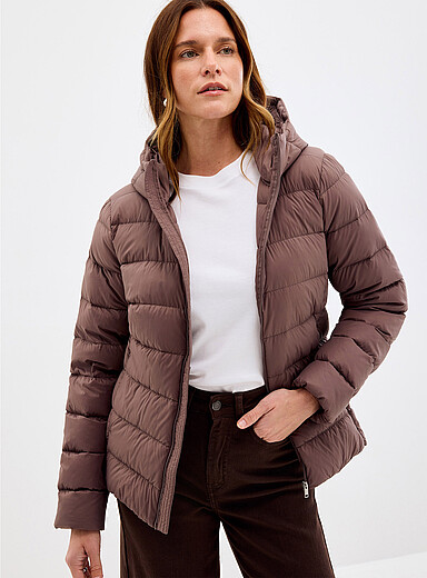 Contemporaine Grey Reprocessed nylon cropped jacket for women