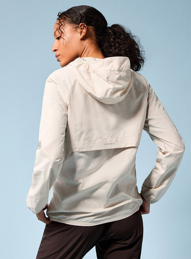 I.FIV5 Ivory/Cream Beige Lightweight ripstop packable jacket for women