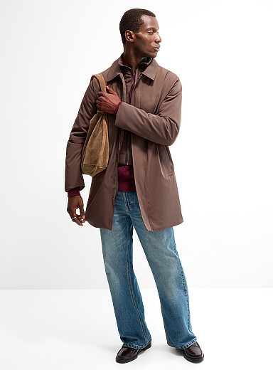 Le 31: Le manteau long imperm&eacute;able Vert fonc&eacute; - Mousse pour homme