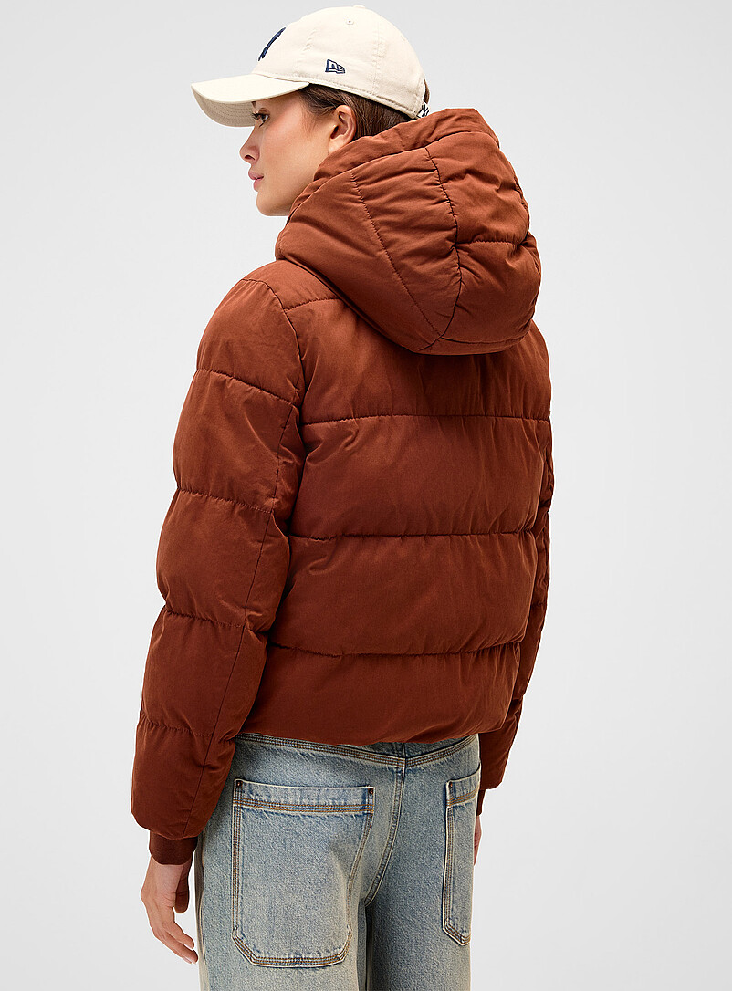 Faux-fur lined peachskin puffer jacket | Twik | Women's Quilted