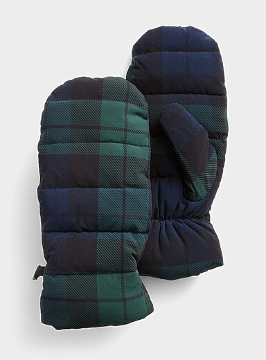 Tartan quilted mittens