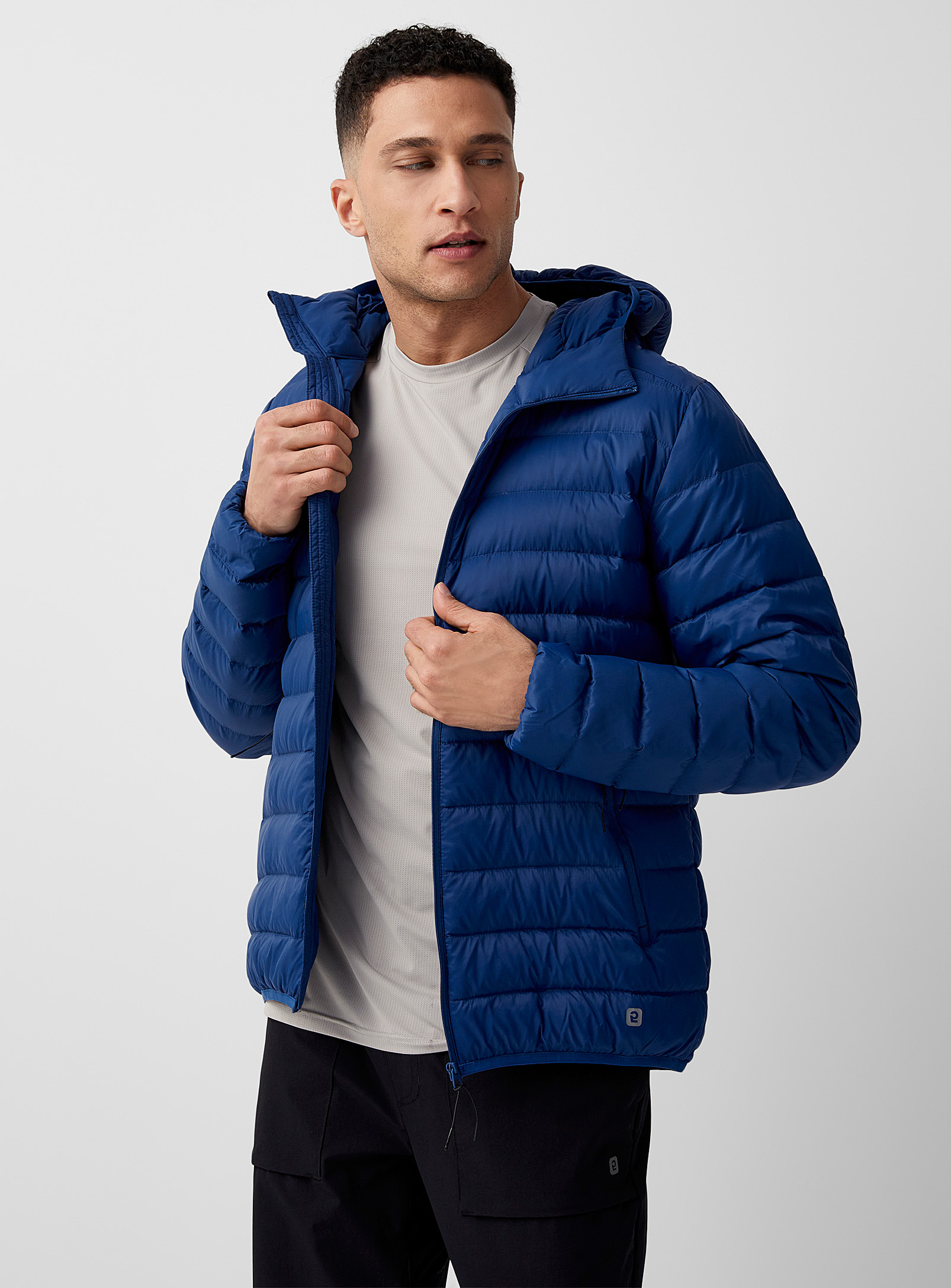 I.fiv5 Recycled Nylon Packable Puffer Jacket In Marine Blue