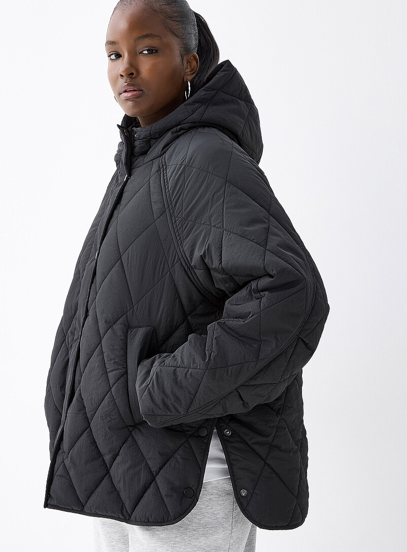 Diamond-Pattern Loose Quilted Jacket