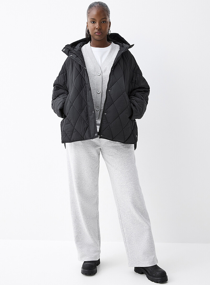 Diamond-pattern loose quilted jacket product image 2