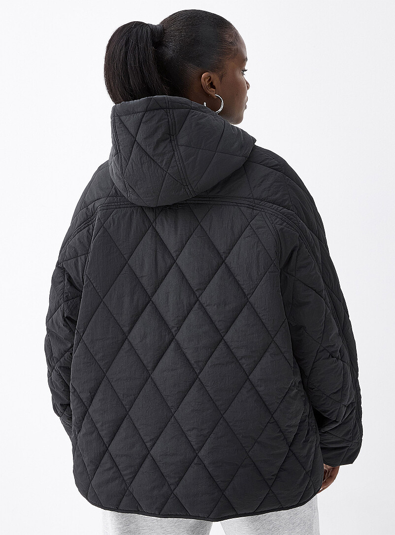Diamond-pattern loose quilted jacket product image 3