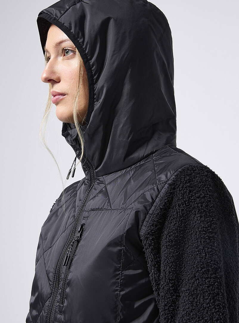 Quilted and bouclé polar fleece hooded jacket product image 2