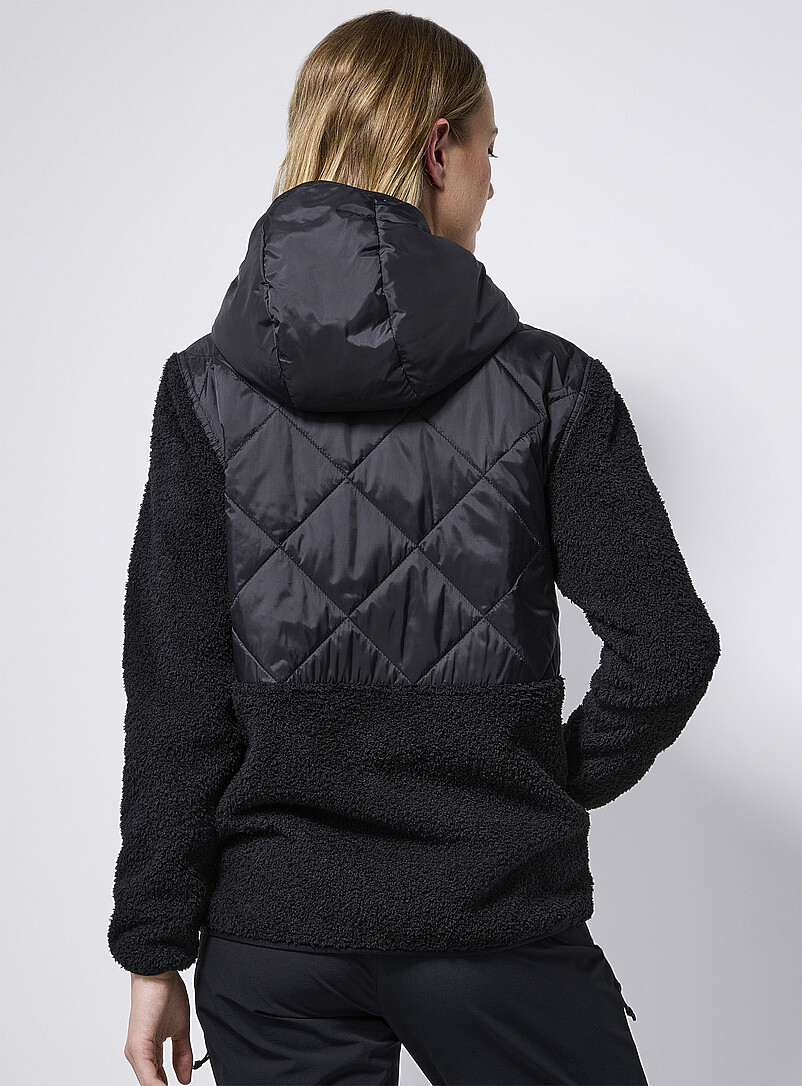 Quilted and bouclé polar fleece hooded jacket product image 3