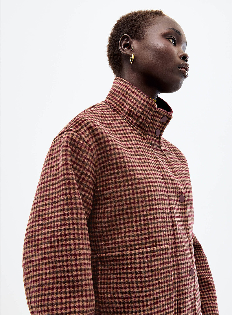 Cropped felted reprocessed wool coat product image (primary)