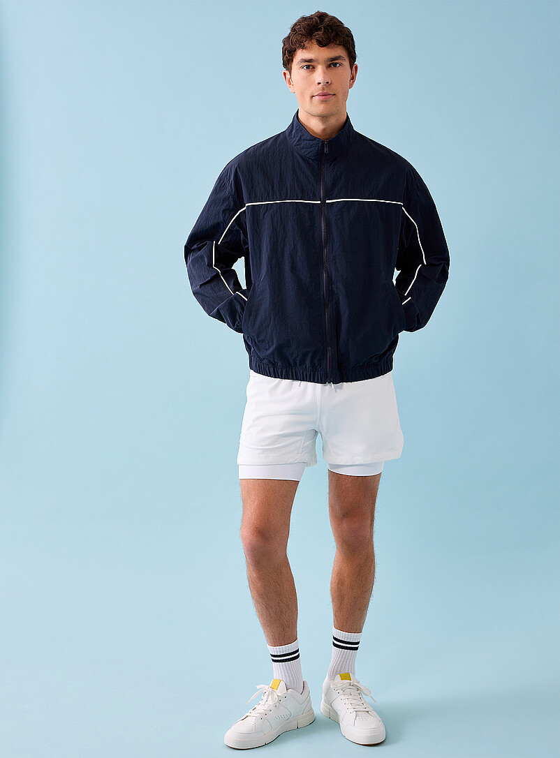 Contrast-trim windbreaker jacket product image (primary)