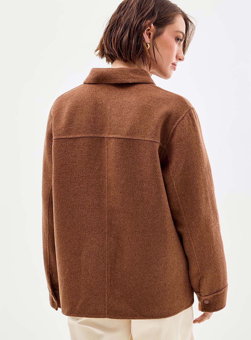 Reprocessed wool felted shirt-collar jacket product image 3