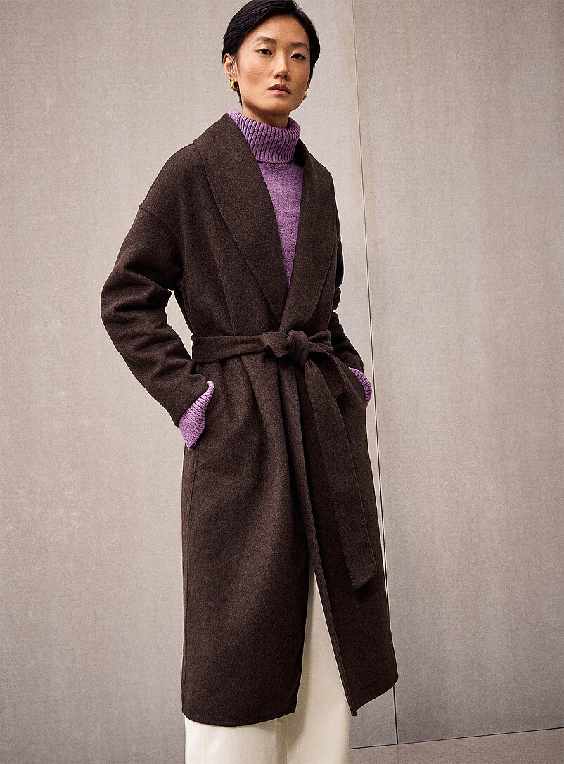 Belted mixed wool felted overcoat product image 2