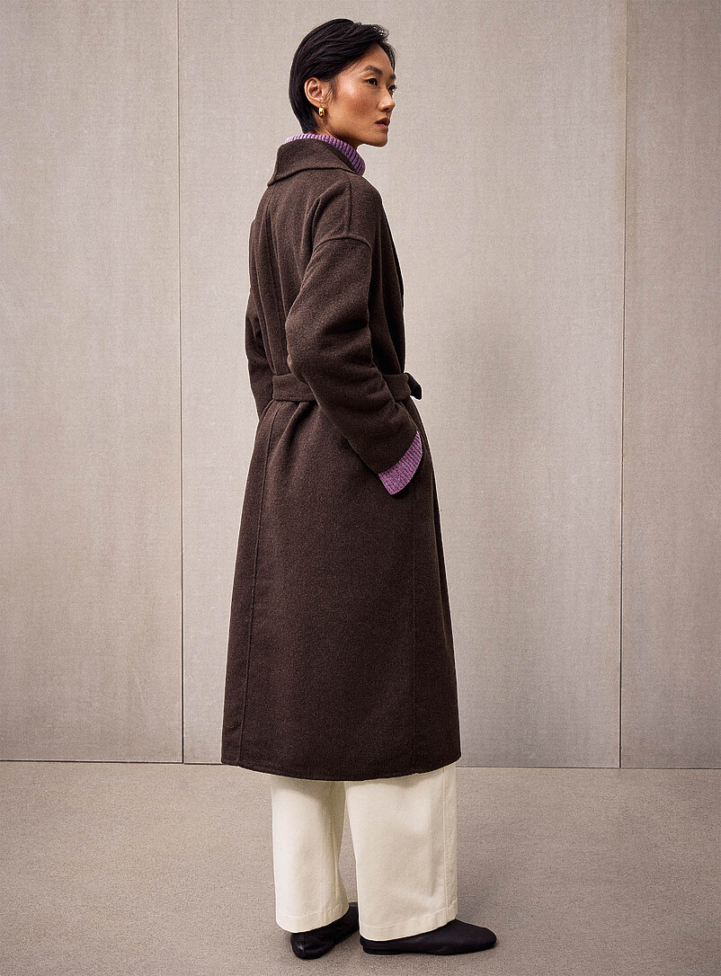 Belted mixed wool felted overcoat product image 3