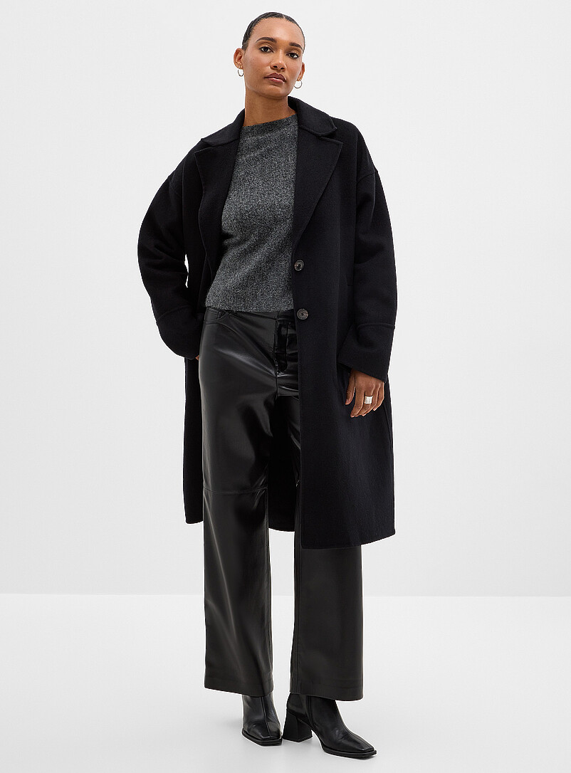Oversized reprocessed wool felted overcoat product image (primary)