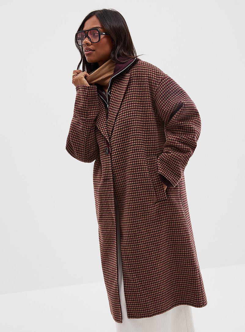 Double-button oversized reprocessed wool overcoat product image (primary)