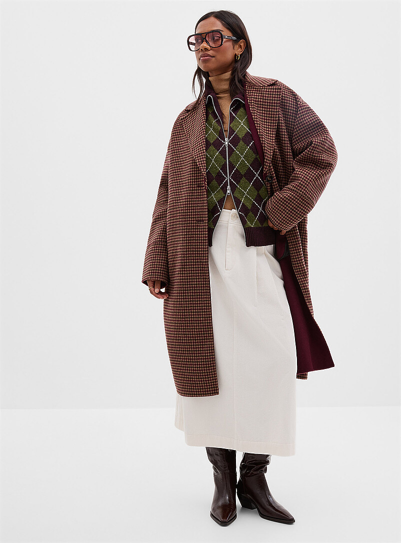 Double-button oversized reprocessed wool overcoat product image 2