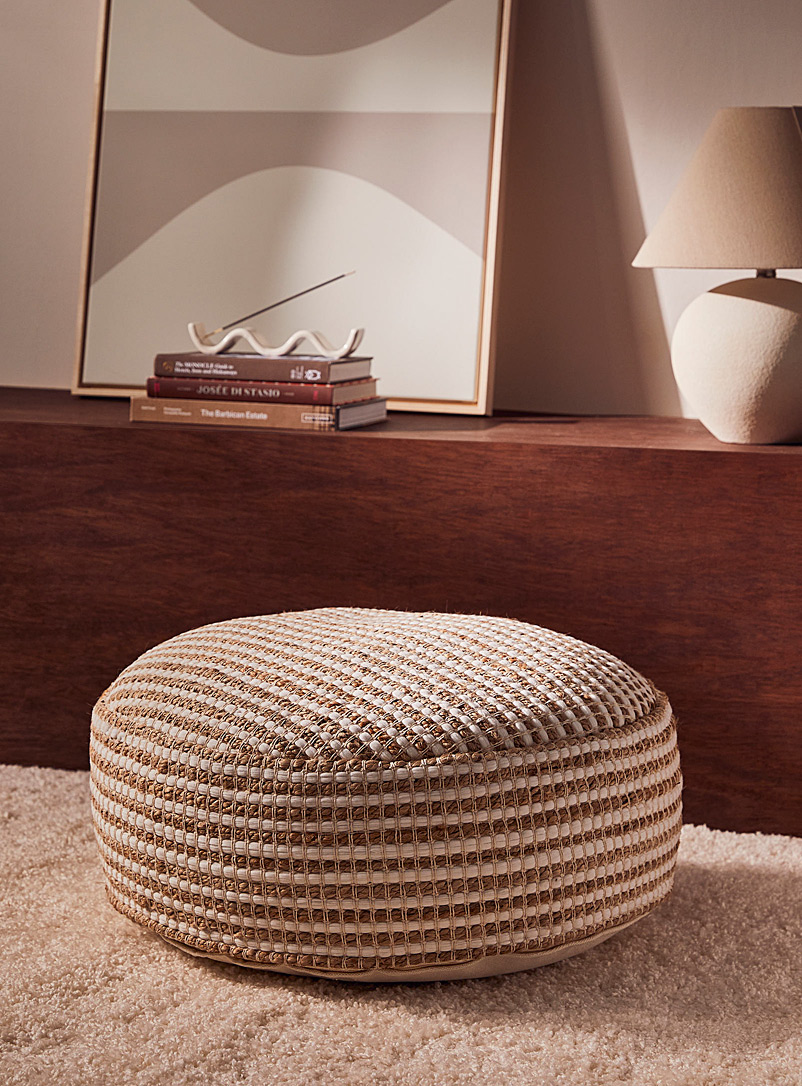 Simons Maison Assorted Jute and cotton braided pouf