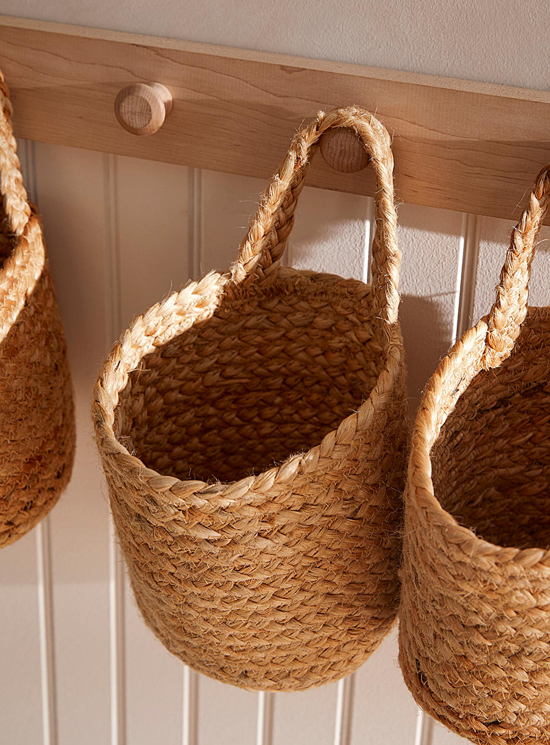 Simons Maison: Les petits paniers jute naturel Ensemble de 3 Brun clair
