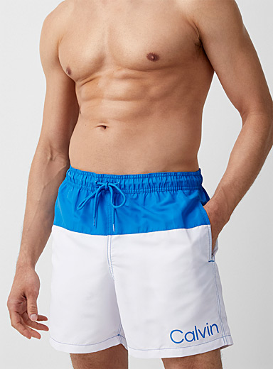 Calvin Klein Blue Colourful waist swim trunk for men