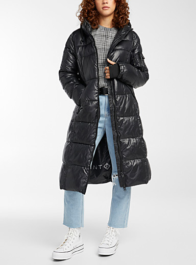 Long shiny puffer jacket | Point Zero | Women's Quilted and Down Coats ...