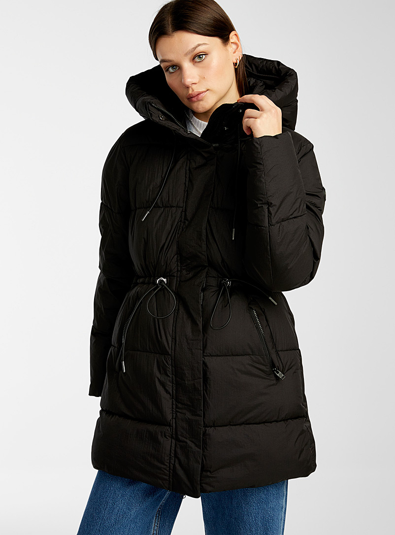 Point Zero Black Adjustable-waist puffer jacket for women