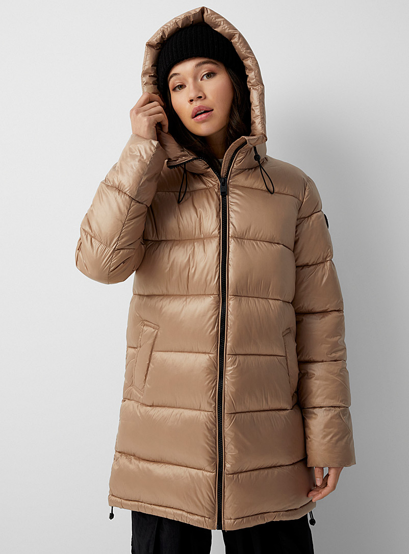 Point Zero Honey Glossy fabric 3/4 puffer jacket for women