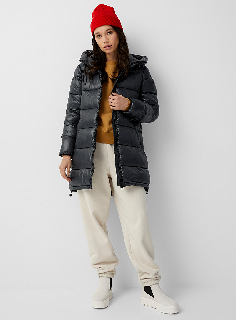 Glossy fabric 3/4 puffer jacket | Point Zero | Women's Quilted and Down ...