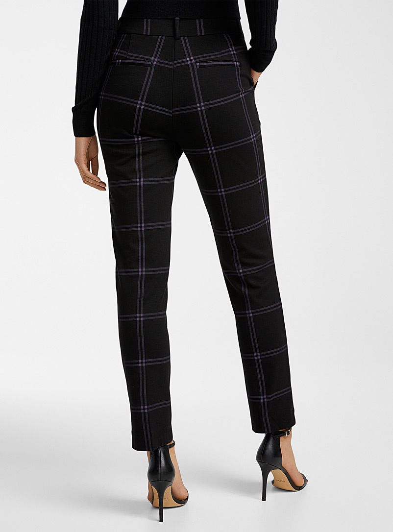 Icône Patterned Brown Engineered jersey straight pant for women