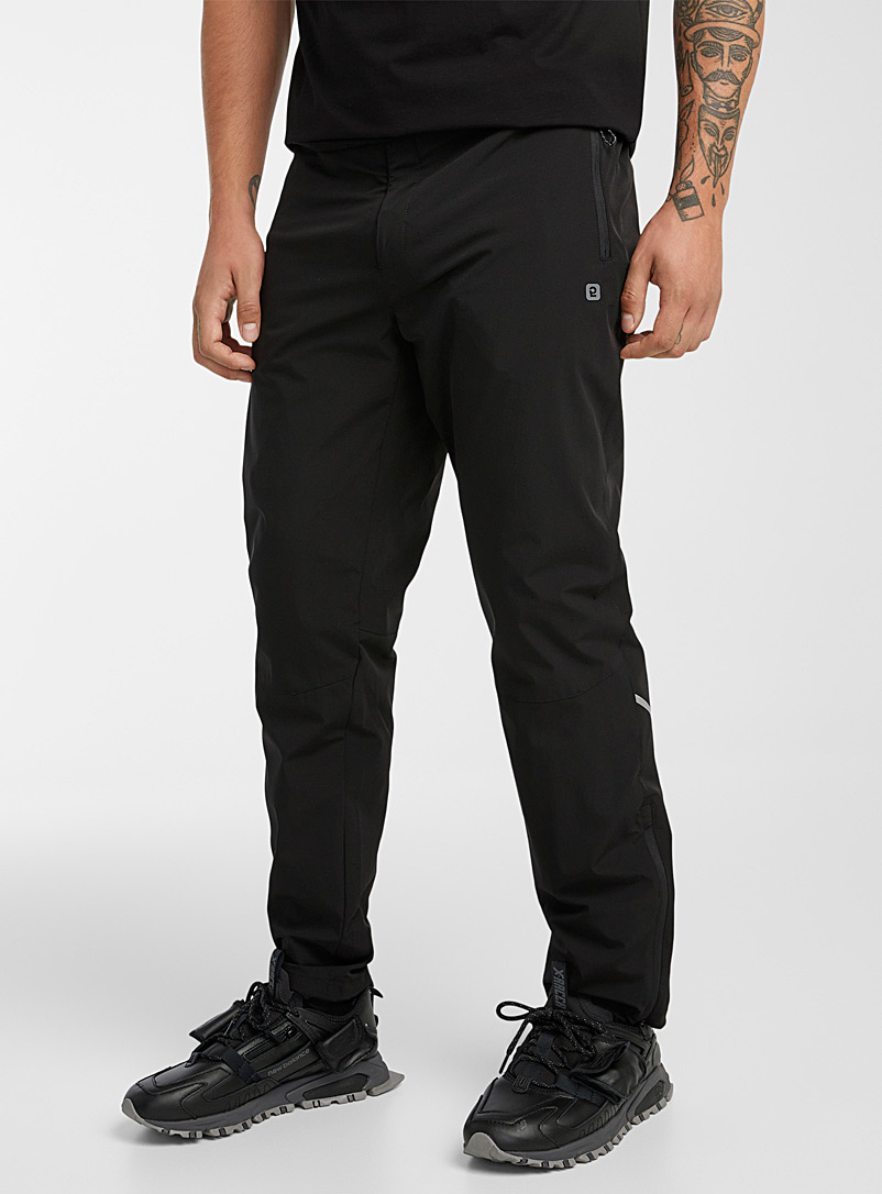 I.FIV5 Black Semi-lined stretch outdoor pant Straight fit for men