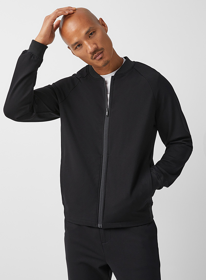 Le 31 Black Milano bomber cardigan Innovation collection for men