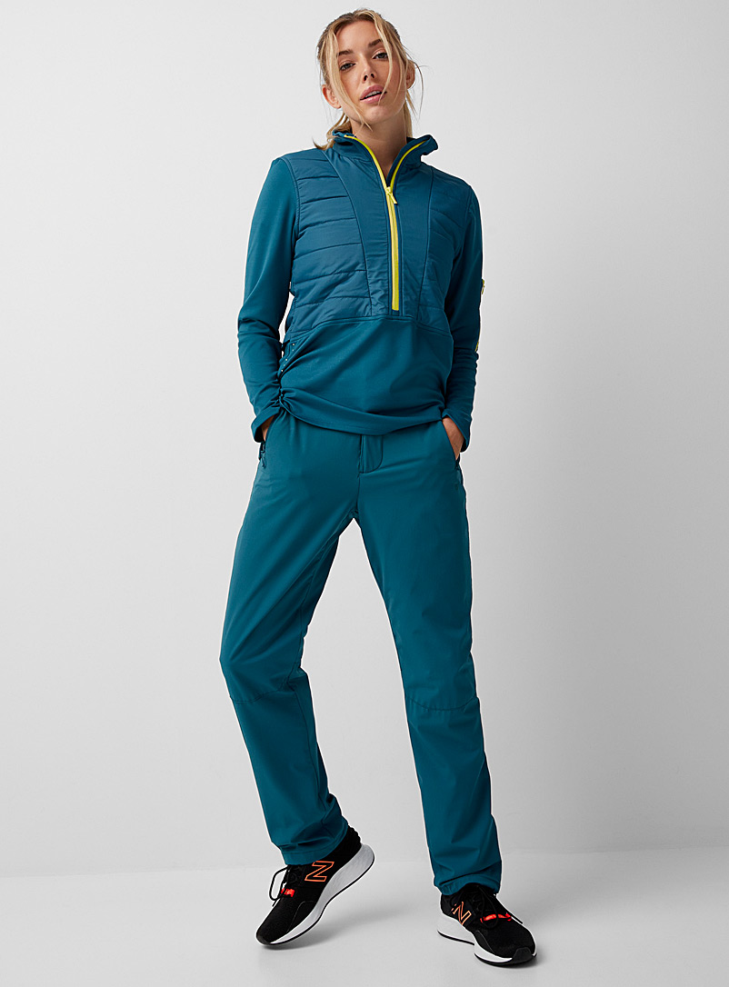 I.FIV5: Le pantalon plein air extensible semi-doublé Coupe droite Sarcelle-turquoise-aqua pour femme